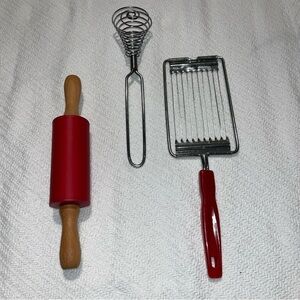 Red and Silver Kitchen Utensil Set